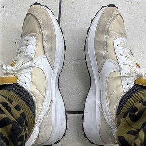 White and Beige Nike Sneakers